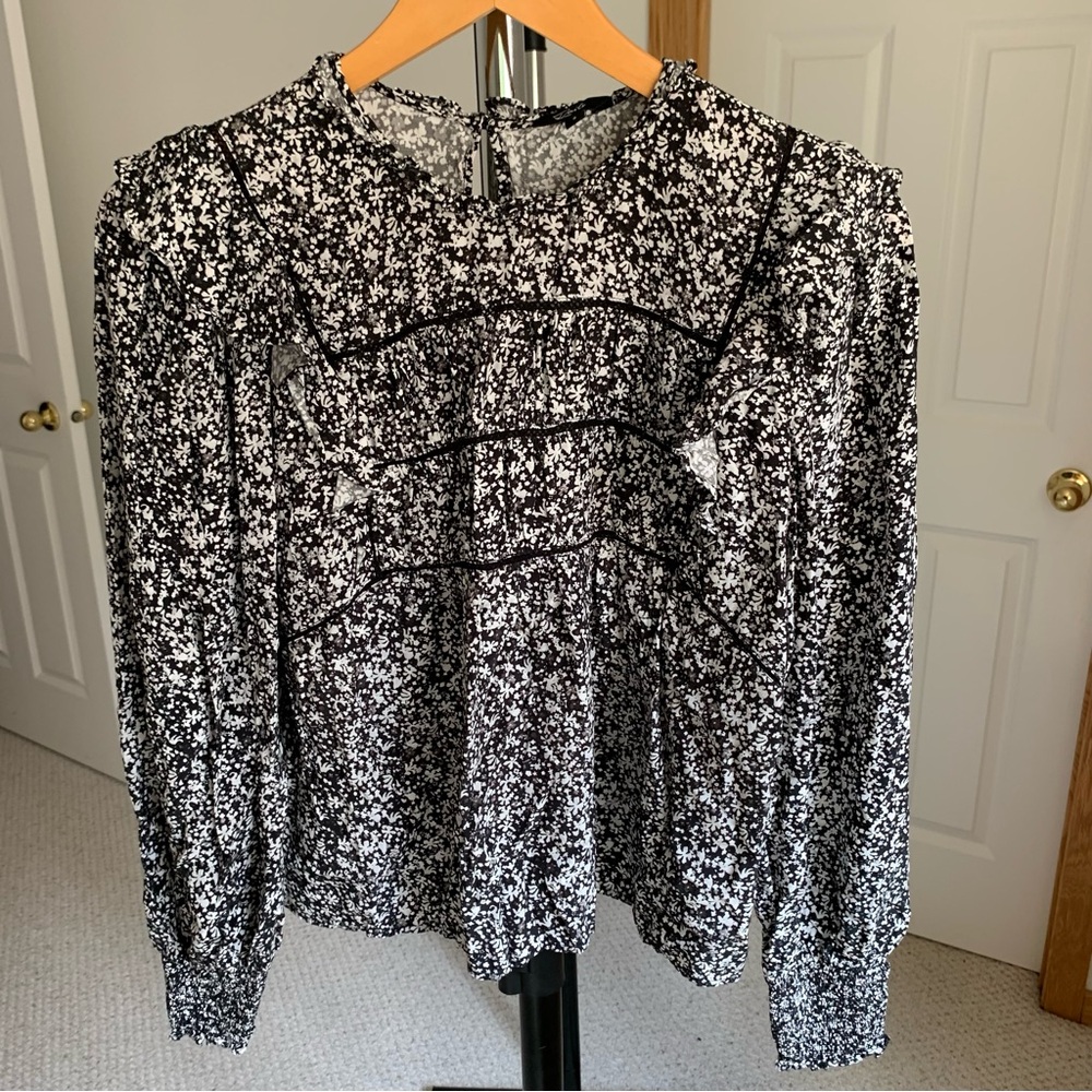 Rails Floral Ruffle Blouse Small